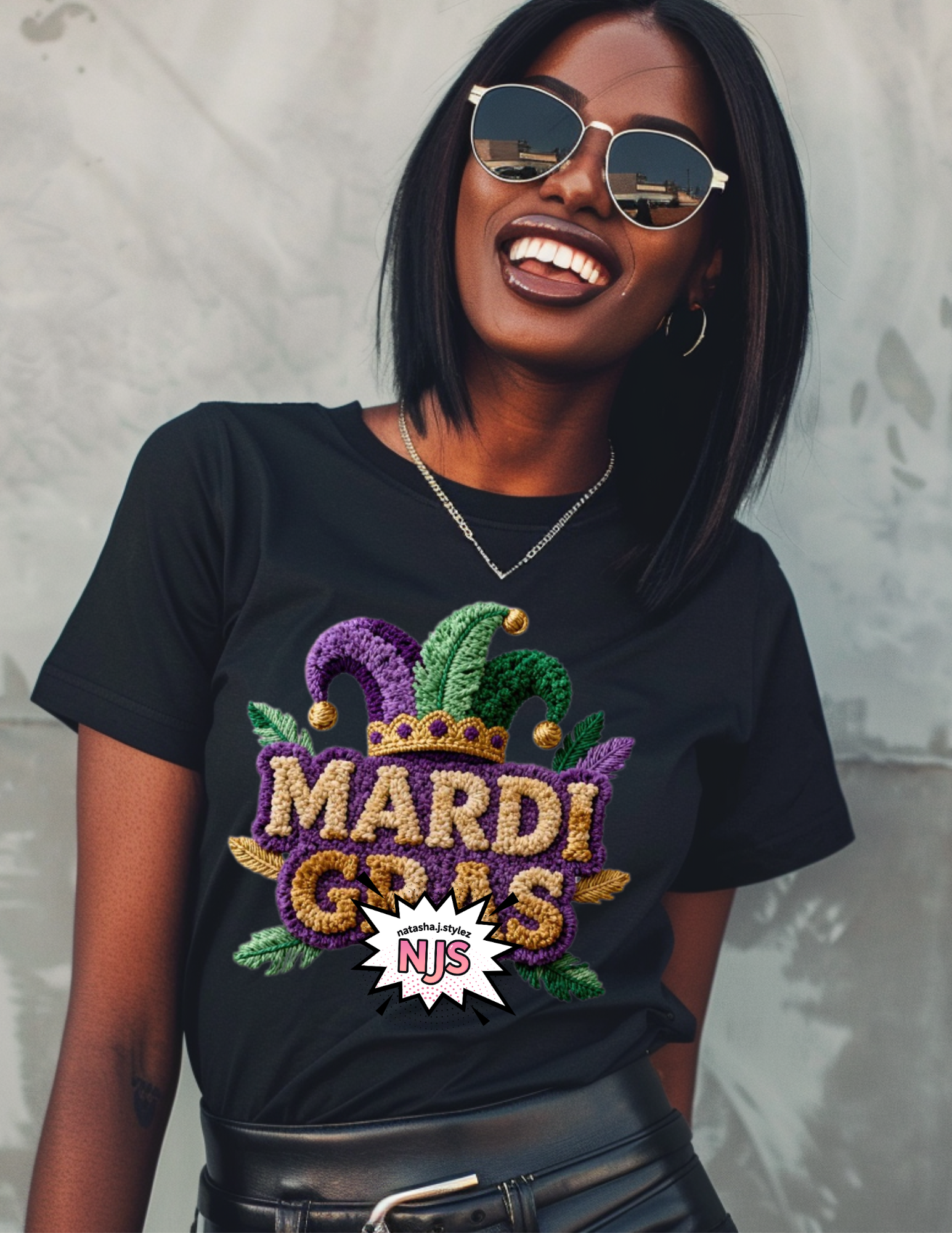 Mardi Gras PNG, Faux Yarn Louisiana Jester Hat Carnival Sublimation Design, Trending Digital Download