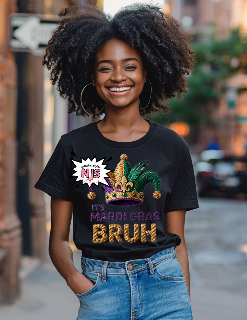 Mardi Gras PNG Bruh Jester Faux Yarn Typography Carnival Sublimation Design, Trending Digital Download