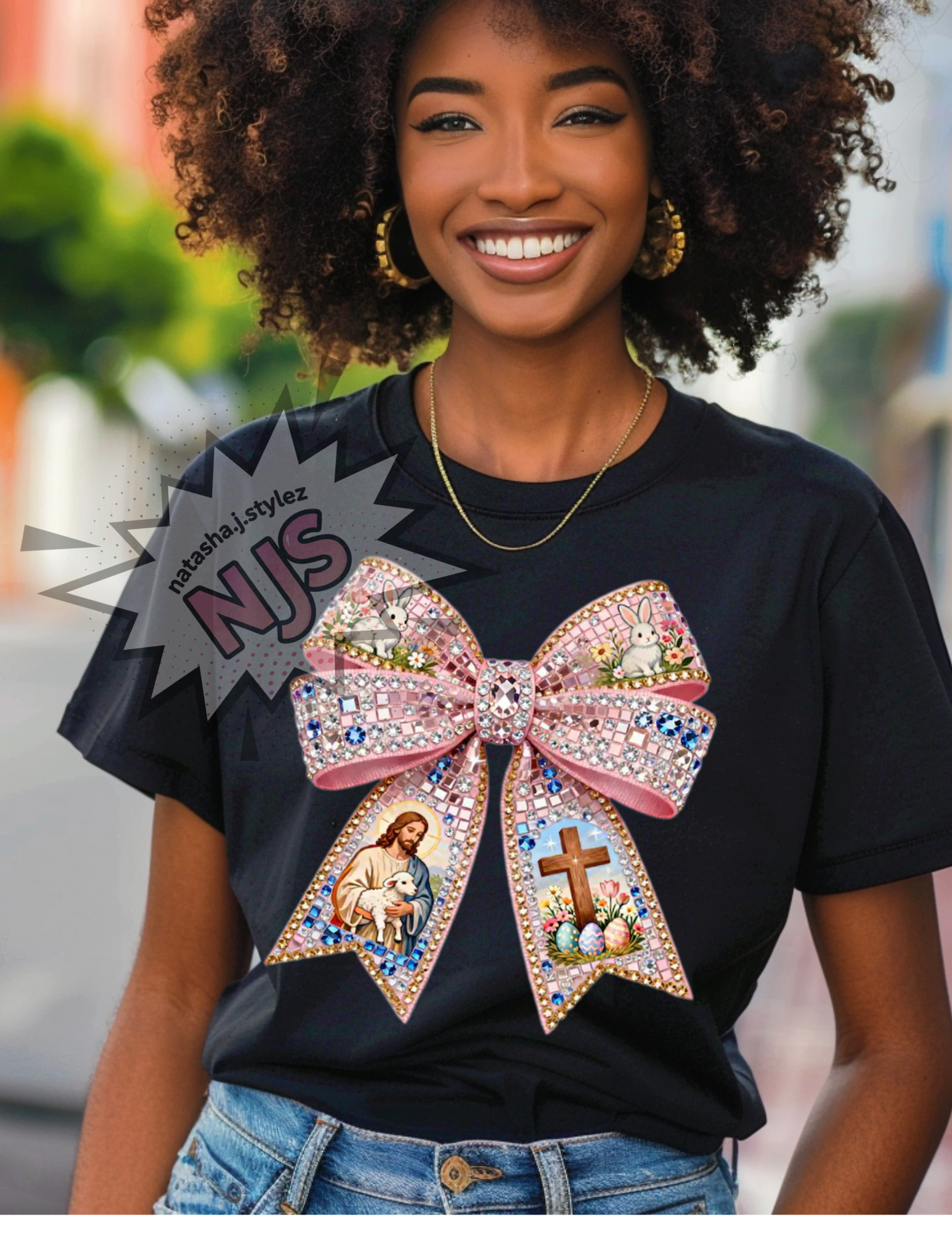 Amen Easter Png: Faux Rhinestone Floral Preppy Christian Faith Sublimation Design, Trending Digital Download