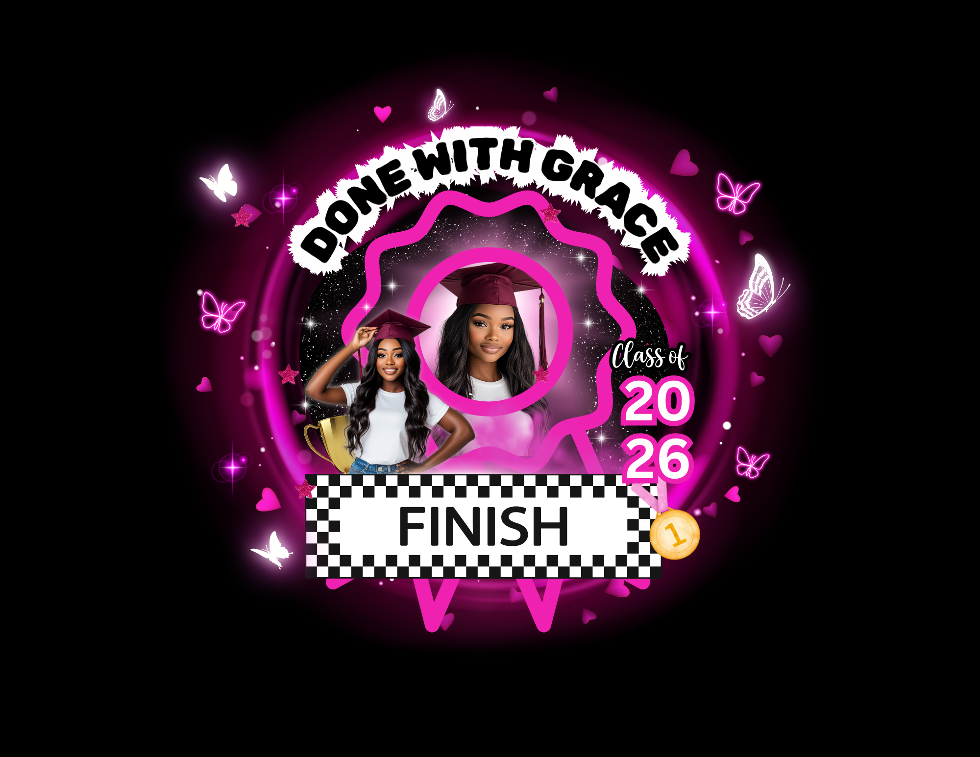 3 Done with grace 2026 graduate canva pro editable download