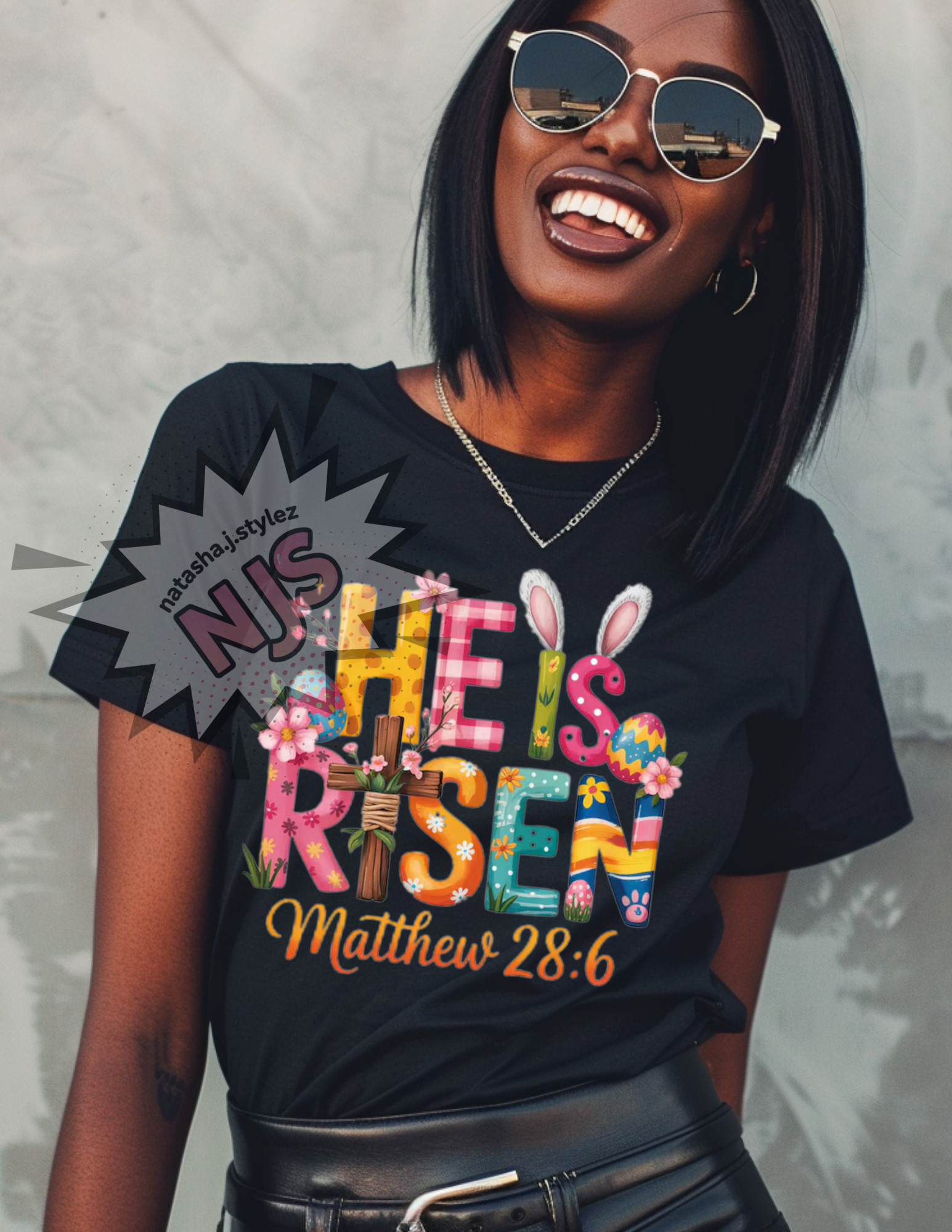 He is Risen Easter Matthew 28:6 PNG, Christian Sublimation Design, Trending Digital Download