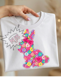 Easter Bunny PNG: Faux Yarn Floral Coquette Bow Sublimation Design, Trending Digital Download File