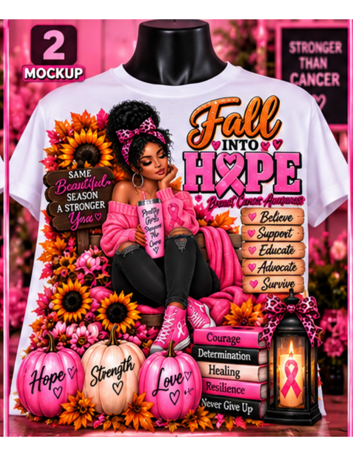 5 FALL BREAST CANCER TEMPLATES DTF ,SUBLIMATION,TUMBLERS,SHIRTS ,HOODIES