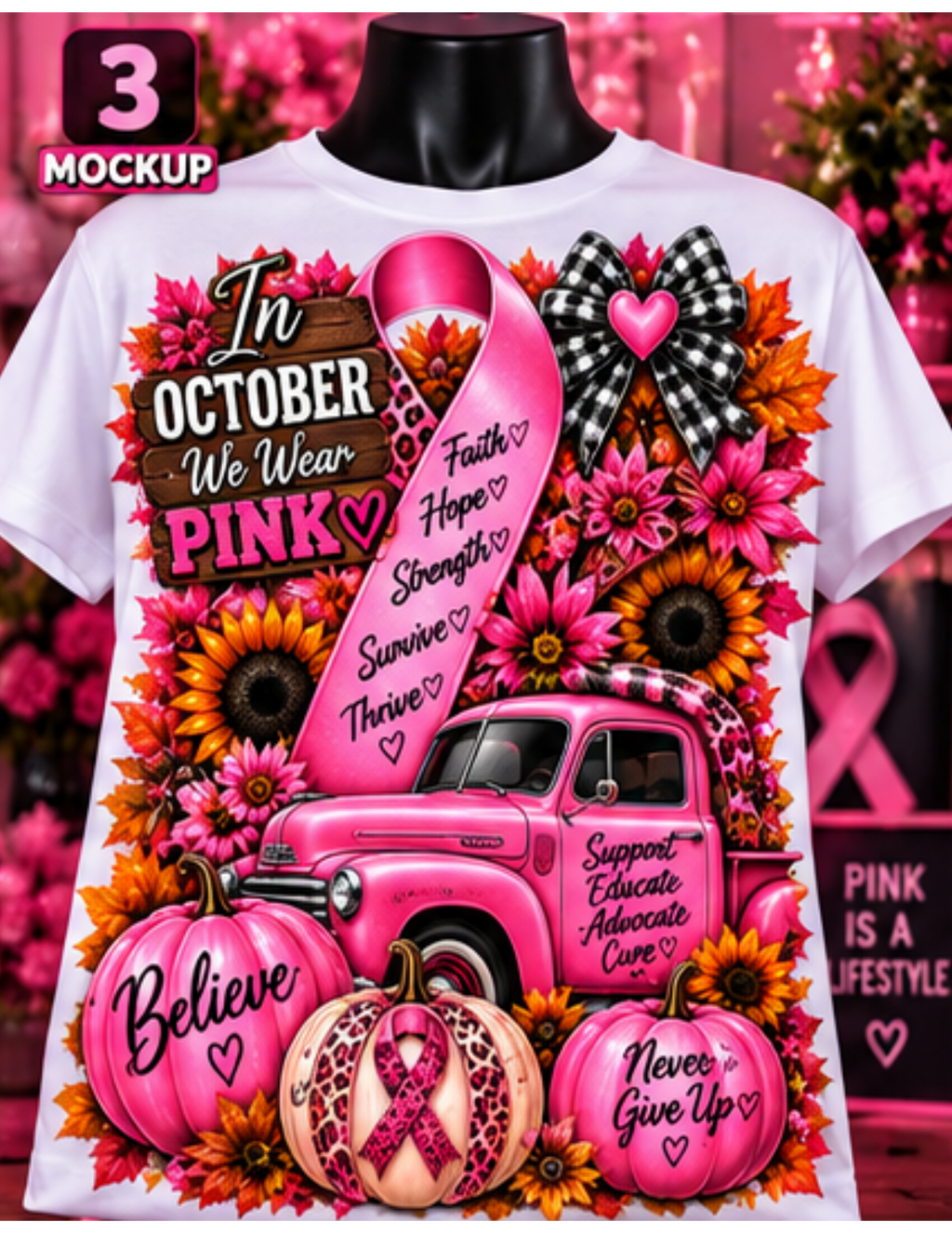 5 FALL BREAST CANCER TEMPLATES DTF ,SUBLIMATION,TUMBLERS,SHIRTS ,HOODIES