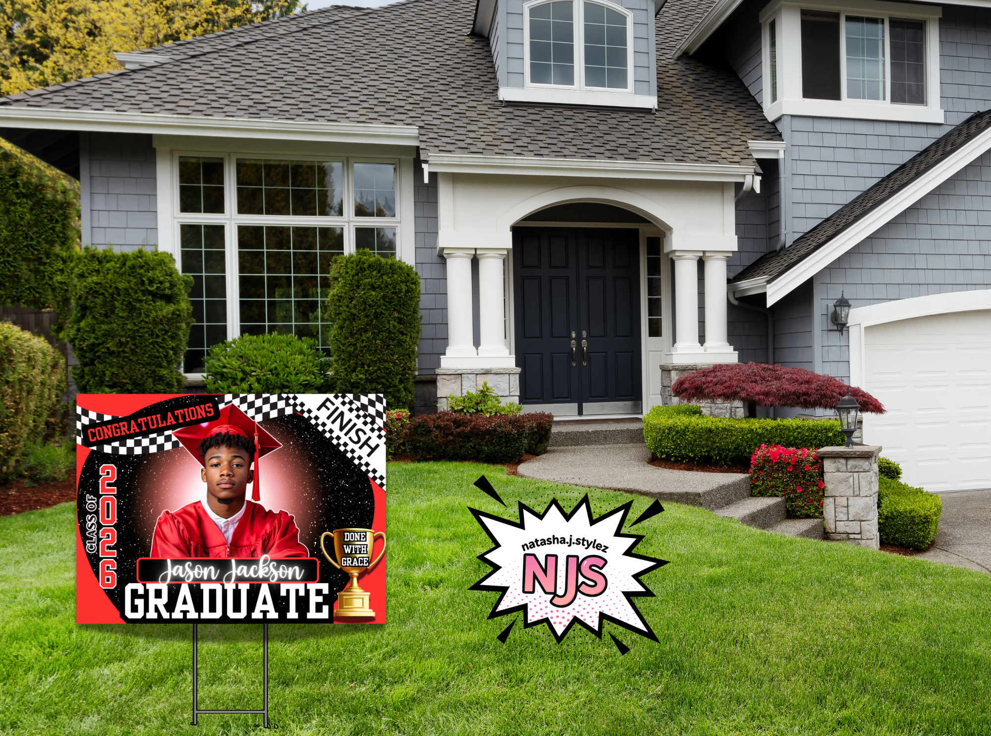 8 2026 YARD GRAD SIGN'S TEMPLATES EDIT IN CANVA