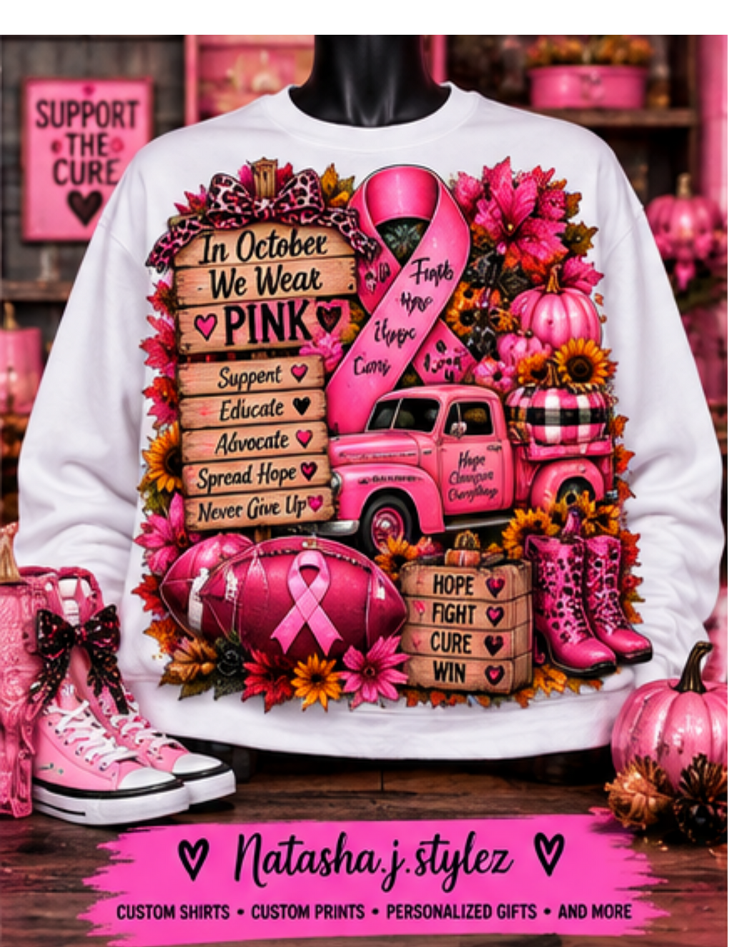 5 HALLOWEEN BREAST CANCER TEMPLATES . DTF,SUBLIMATION,TUMBLERS, SHIRTS , HOODIES AND MORE