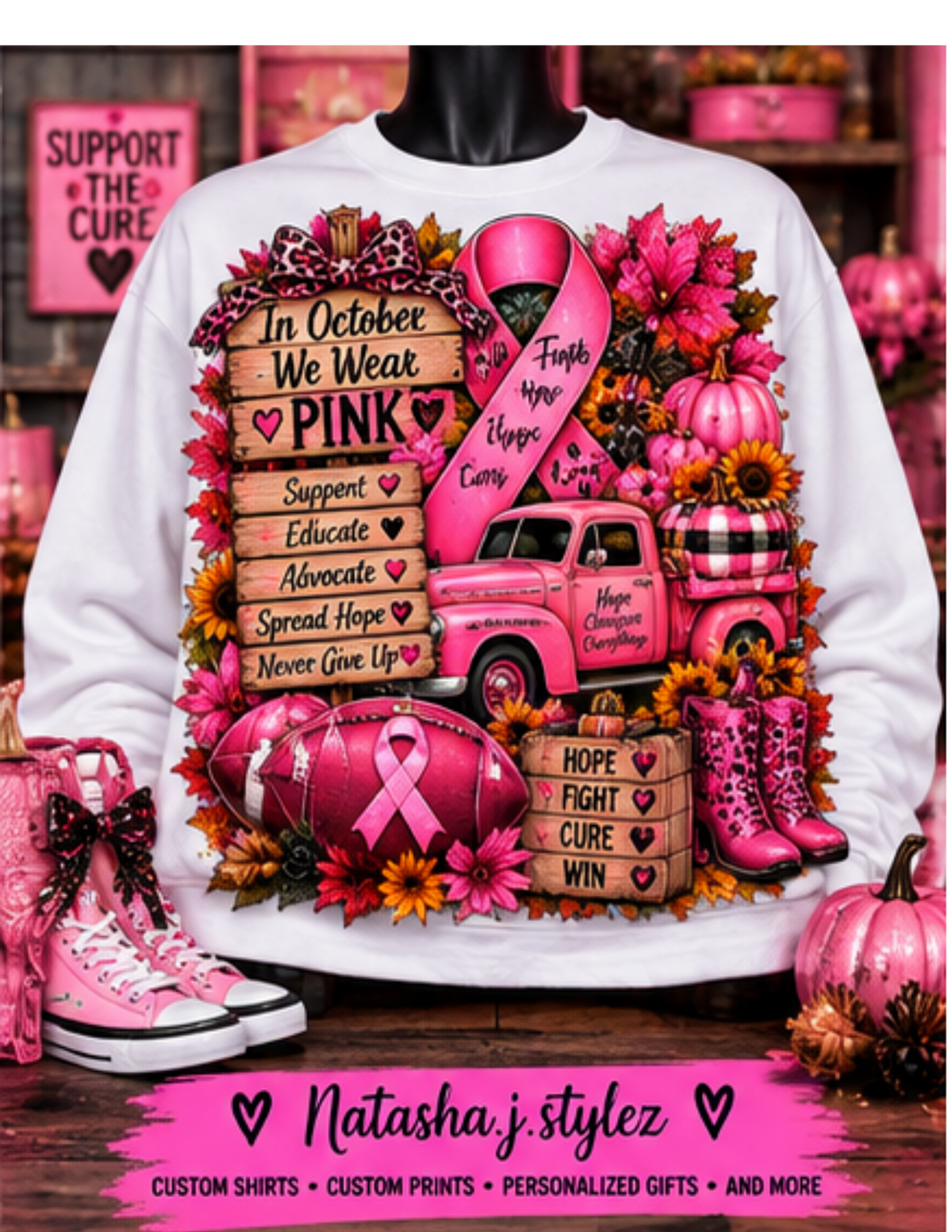 5 HALLOWEEN BREAST CANCER TEMPLATES . DTF,SUBLIMATION,TUMBLERS, SHIRTS , HOODIES AND MORE