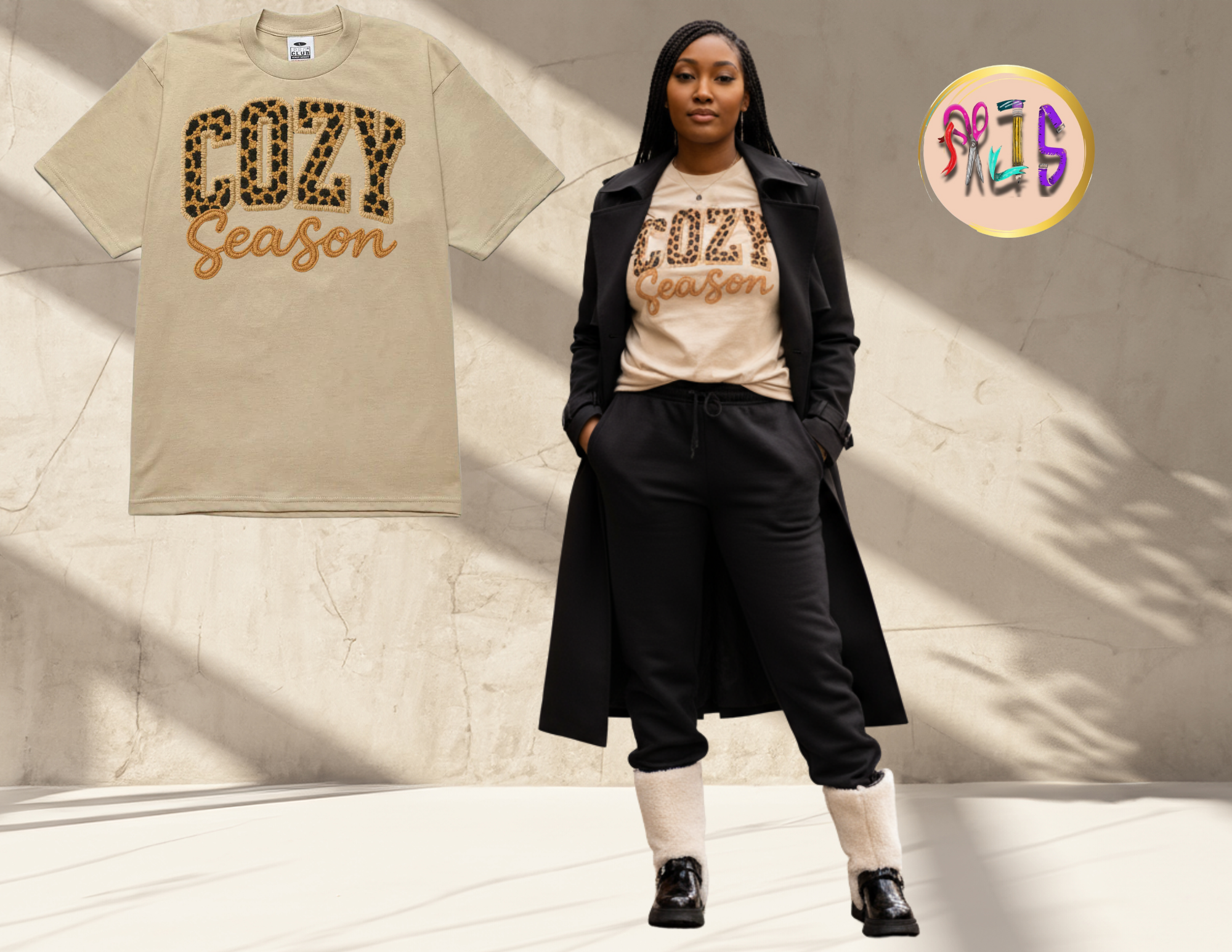 COZEY SEASON LEOPARD PRINT T-SHIRT