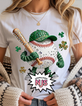 St Patrick's Day Baseball PNG: Faux Rhinestone  Bling Crystal Mosaic Design