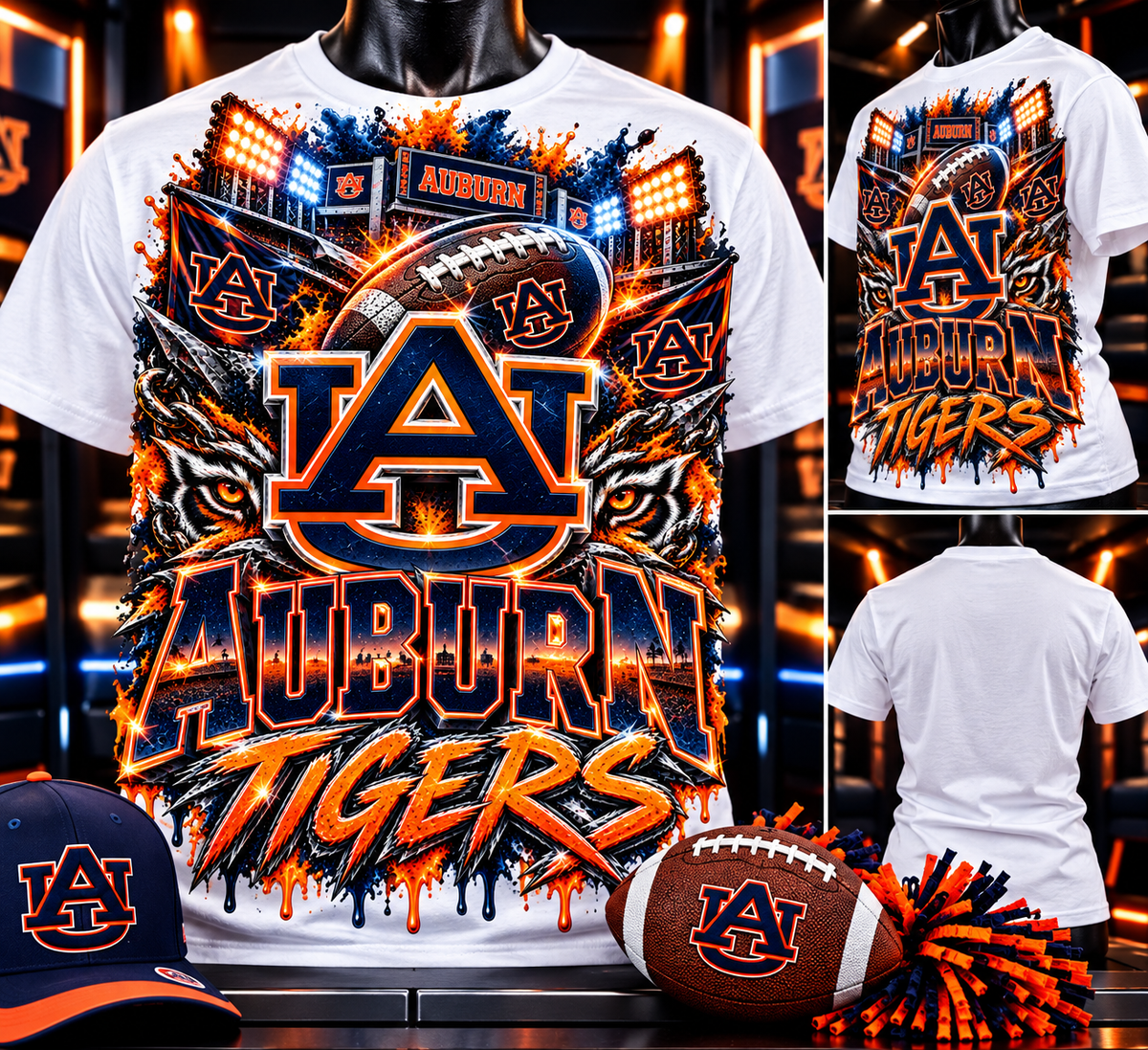 4 Auburn shirt or bag digital downloads, dtf, sublimation.