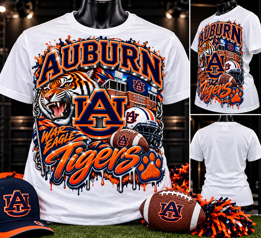 4 Auburn shirt or bag digital downloads, dtf, sublimation.