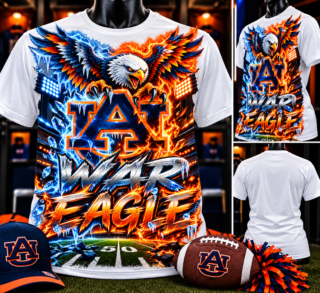 4 Auburn shirt or bag digital downloads, dtf, sublimation.