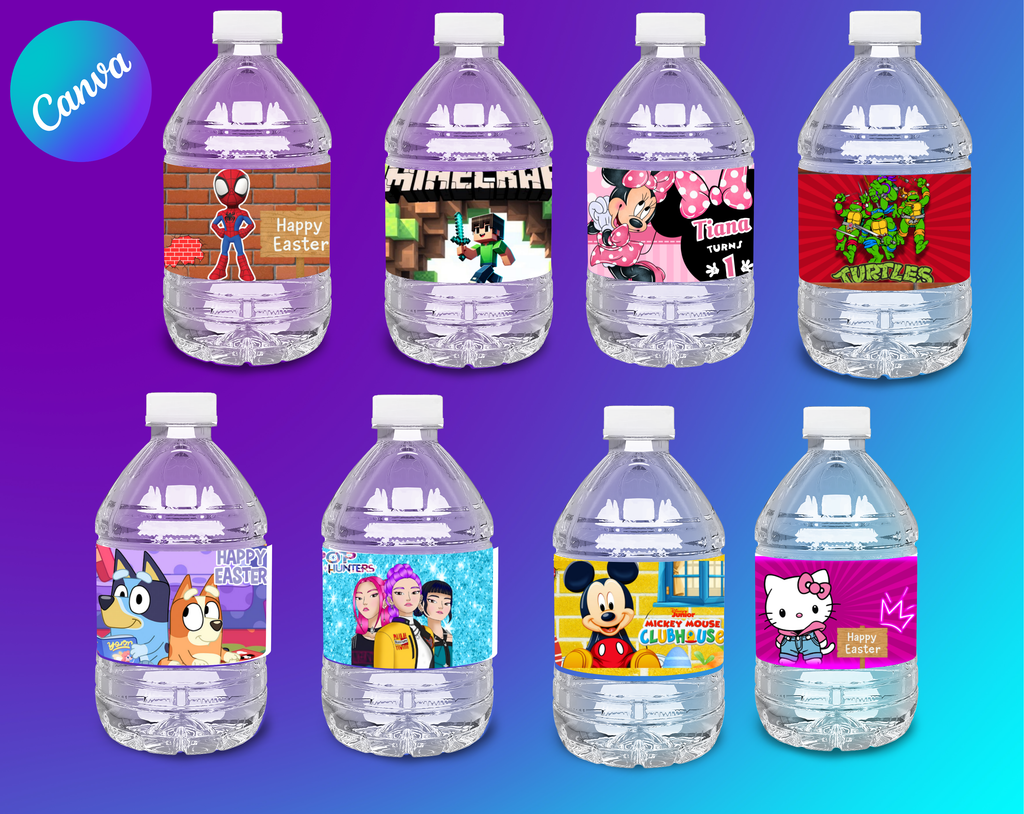 9 water bottle templates edit in canva