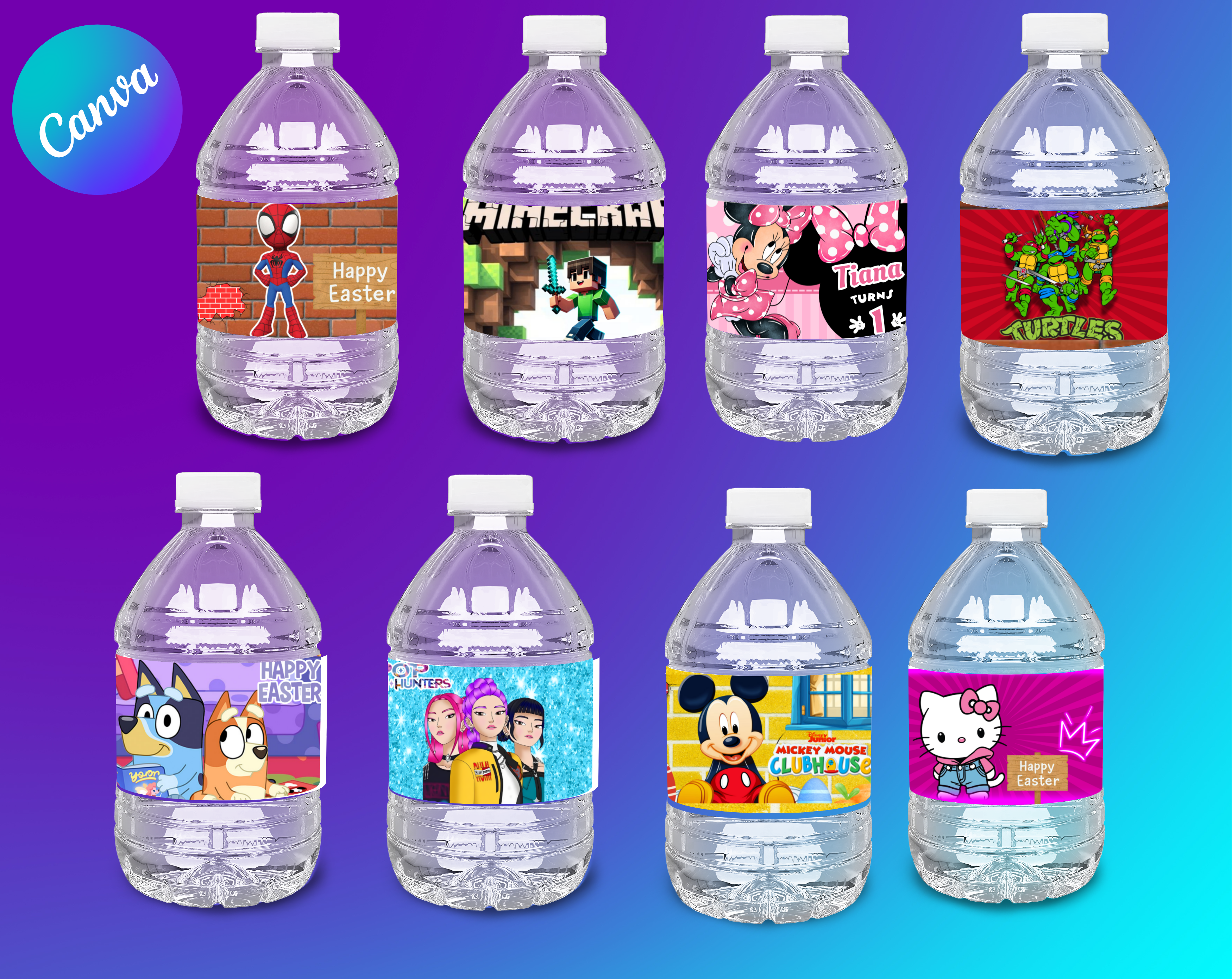 9 water bottle templates edit in canva