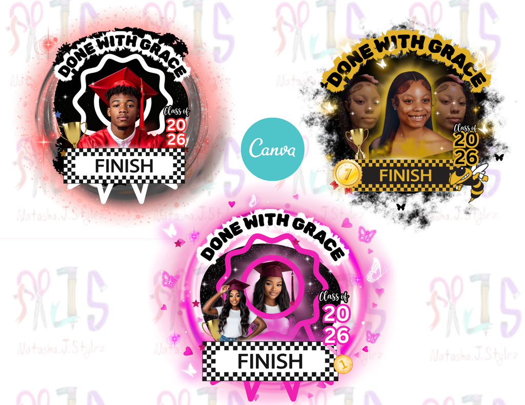 3 Done with grace 2026 graduate canva pro editable download