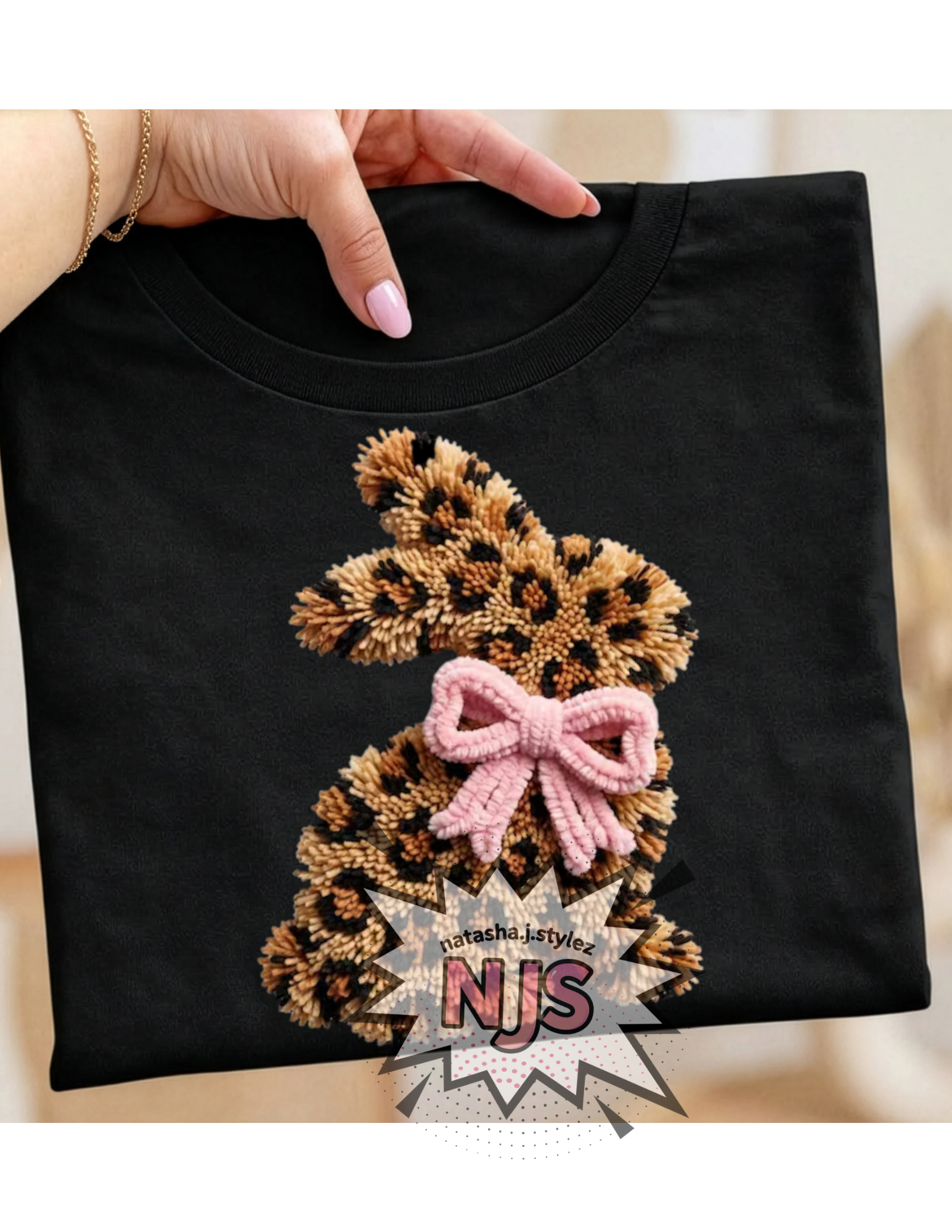 Leopard Easter Bunny Png, Faux Yarn Coquette Bow Spring Sublimation, dtf Design, Trending Digital Download