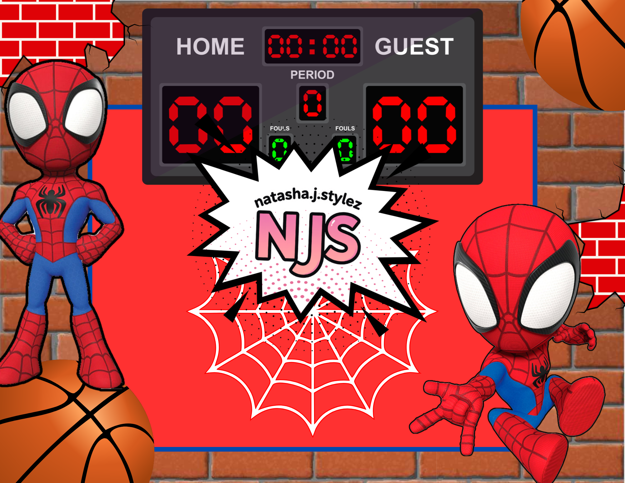 spider man basketball hoop template edit in canva