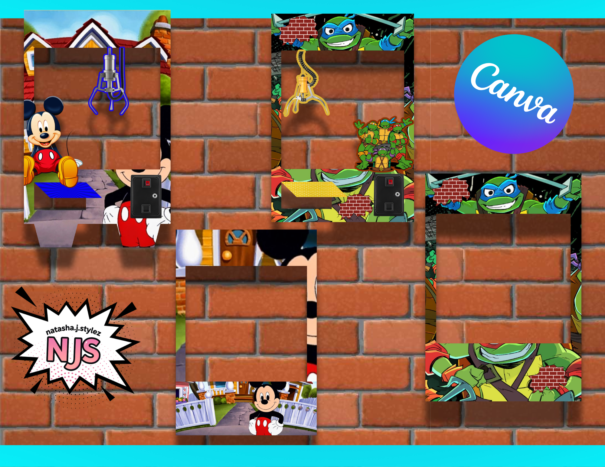 MICKEY & NINJA CLAW VENDING MACHINE TEMPLATE