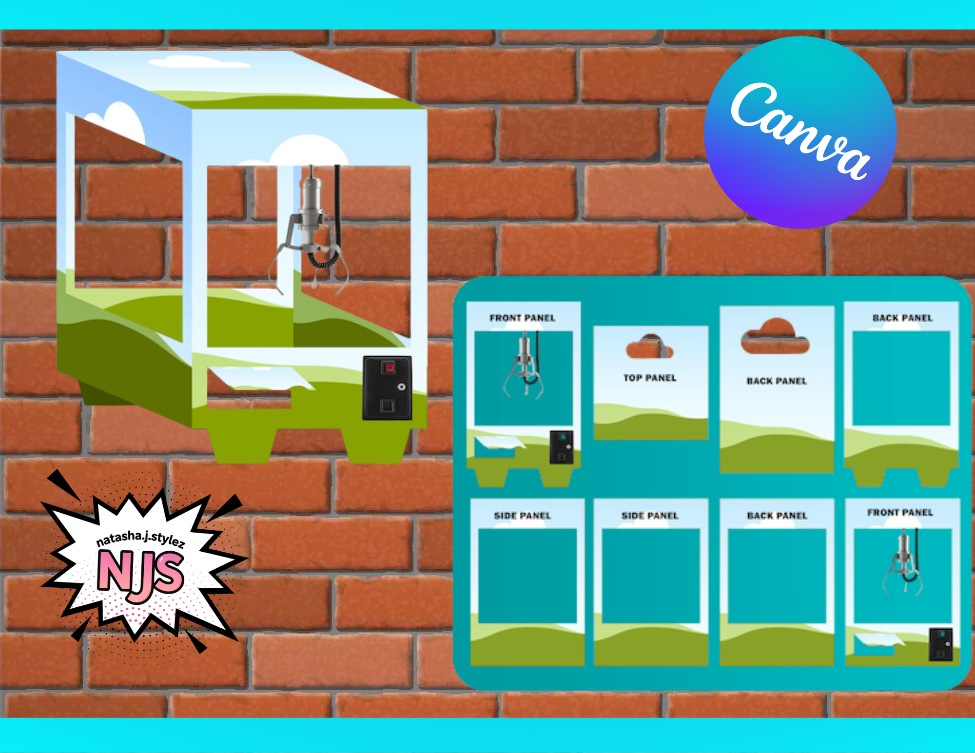 CLAW VENDING MACHINE TEMPLATE EDIT IN CANVA