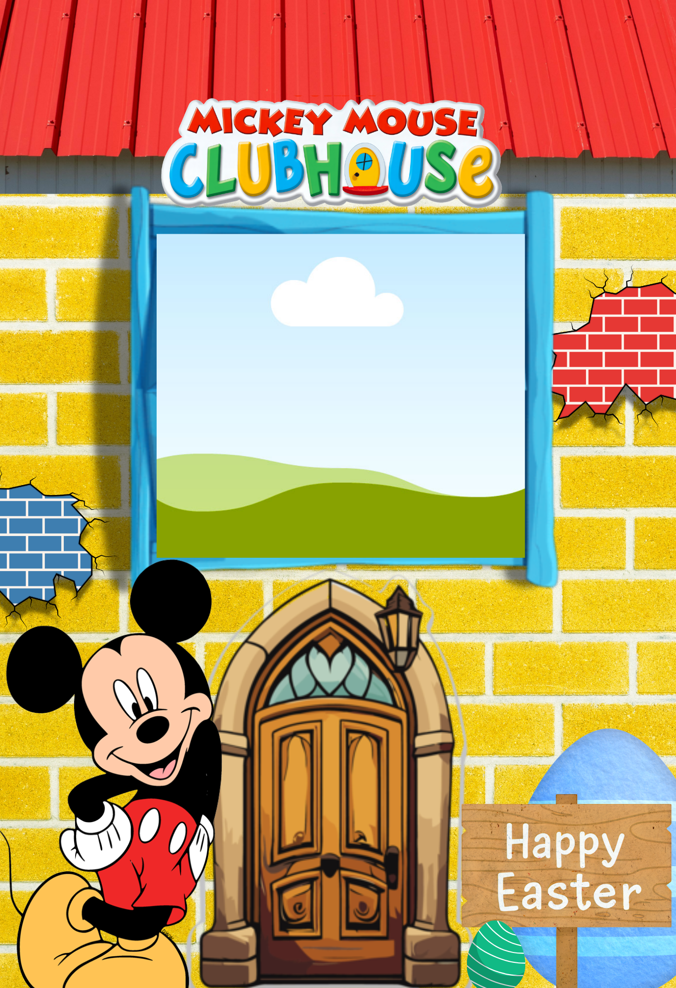 mickey club house easter box edit in canva