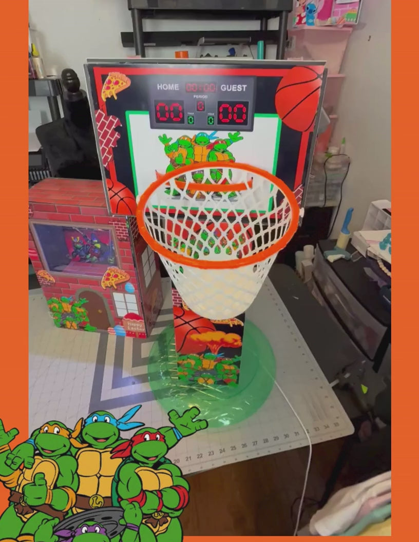 BASKETBALL GOAL EASTER BASKET TEMPLATE, EDIT IN CANVA